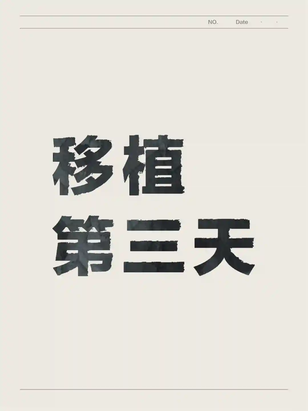 囊胚移植第三天（含移植日）