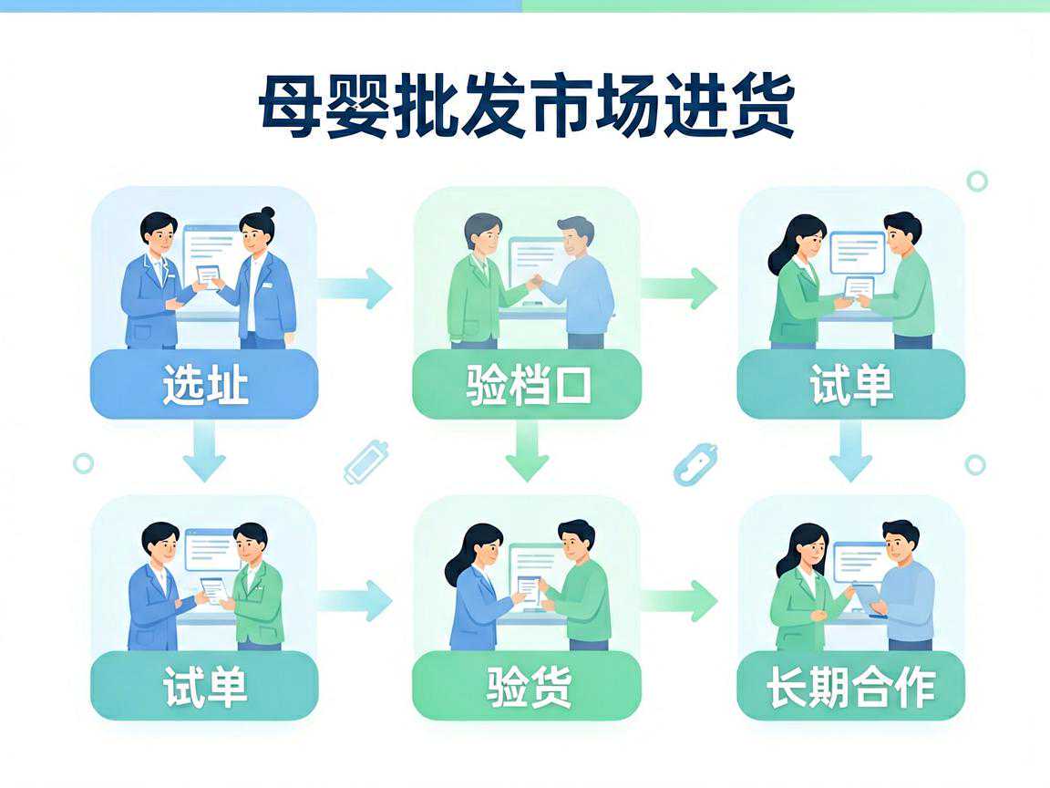 母婴批发市场进货流程：选址→验档口→试单→验货→长期合作