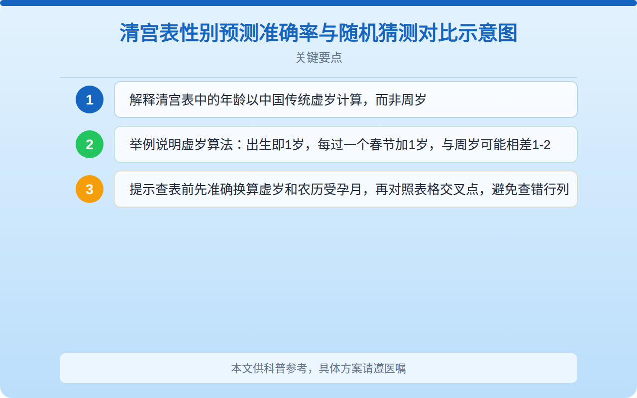 清宫表性别预测准确率与随机猜测对比示意图