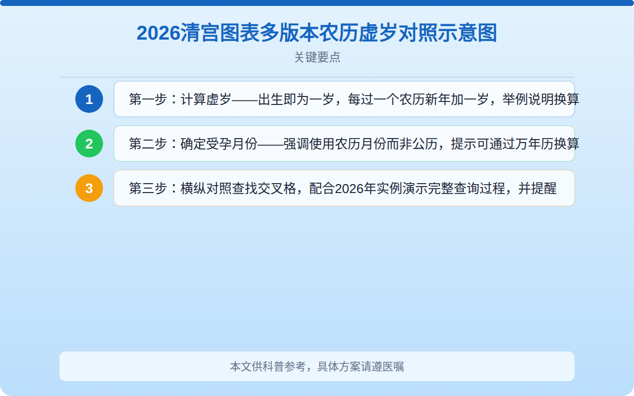 2026清宫图表多版本农历虚岁对照示意图