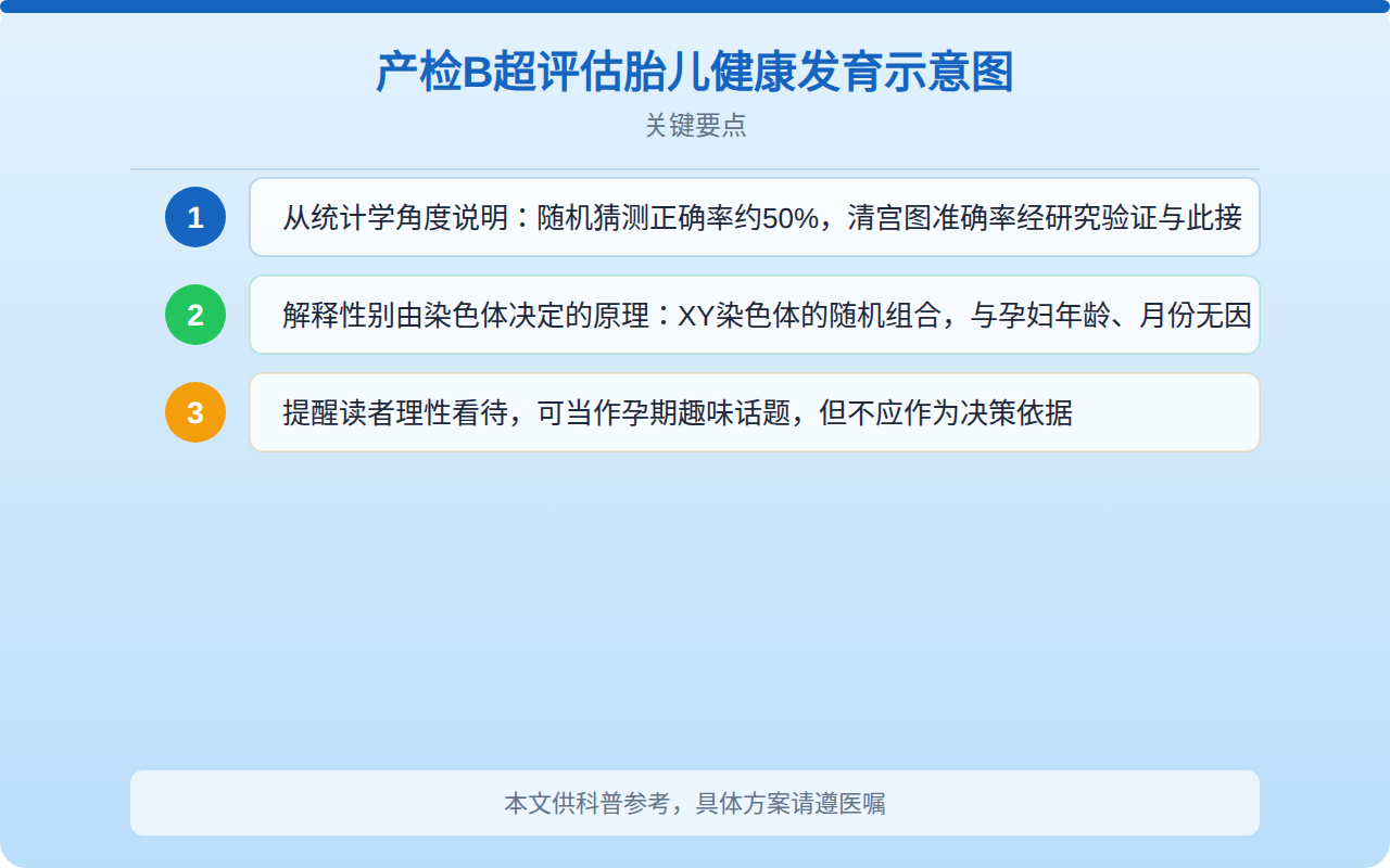 产检B超评估胎儿健康发育示意图