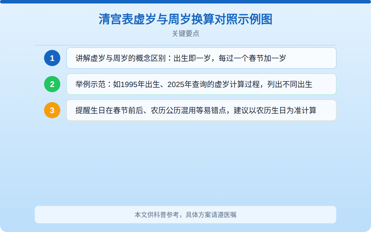 清宫表虚岁与周岁换算对照示例图