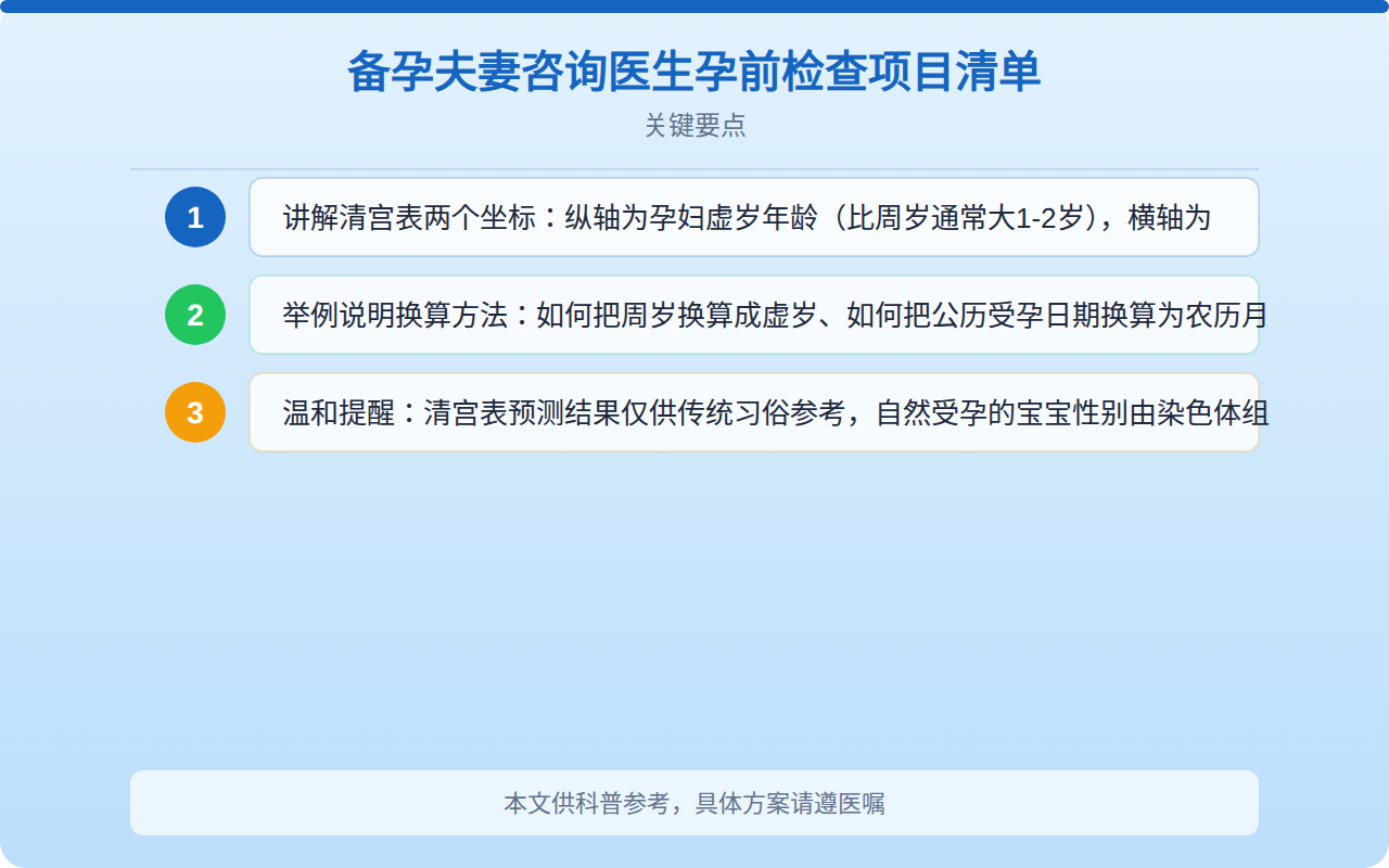备孕夫妻咨询医生孕前检查项目清单