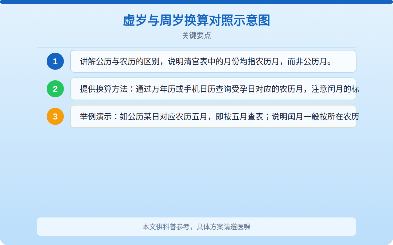 虚岁与周岁换算对照示意图